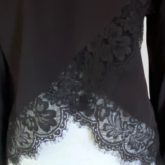 Guess Black Long Sleeve Lace Lightweight Casual Blouse Top- Sz-M - Picture 3 of 16